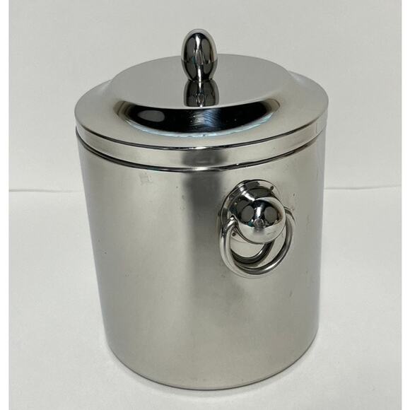 Crate & Barrel Chrome Double Wall Small Ice Bucket - Picture 2 of 7